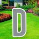 Silver Letter (D) Corrugated Plastic Yard Sign, 30in